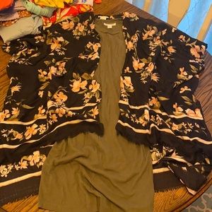 Maternity dress and kimono